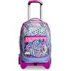 SJ GANG STYLE JAM GANG Trolley Scuola SJ Jack 2 Ruote - Have Fun Girl Bambina - Rosa - Zaino Sganciabile - Doppio Uso
