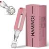 HAMINOS Derma roller 0,25 mm con Serbatoio per Labbra, Pelle, Capelli, Rughe, Smagliature, Iperpigmentazione APPLICAZIONE DEL SIERO ISTANTANEO, 105 aghi in titanio