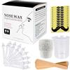 Milukon Nose Wax Kit di cera per il naso per uomini e donne Cera per la rimozione dei peli del naso con 100g di cera per peli del naso, 20 applicatori con punta sicura, 10 contenitori e 8 modelli per baffi