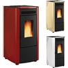 NORDICA EXTRAFLAME Stufa a Pellet Ketty Rivestimento in Acciaio Verniciato Potenza Termica 6.3 kW 180 m3 Riscaldabili