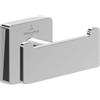 Villeroy & Boch Elements - Gancio portasciugamani doppio Striking, portasciugamani per montaggio a parete, gancio a parete in ottone, accessori bagno, lunghezza 80 x 44 x 45 mm, cromato