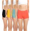 wirarpa Mutande Boxer Donna Culotte a Pantaloncino Cotone Shorts Intimo con Cavallo Cotone Pacco da 4 Nero/Verde/Arancio/Giallo Taglia L