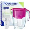 AQUAPHOR Smile Caraffa Filtrante per Acqua + 1 filtro A5 (350L) - Brocca da Capacità di 2,9L - Ciclamino