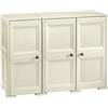 Tontarelli S.p.A. Armadio 3 2 Moduli, Ante Lisce Mobile Contenitore, Angora, 118x47x85.5 cm
