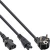 InLine 21835 Cavo Alimentazione Sdoppiato, Y-Form, Spina Schuko CEE-7/7 a Presa IEC-320-C13 e Presa Notebook C-5, 2 m, Nero