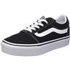 Vans Ward Platform, Scarpe da Ginnastica Donna, Canvas Black White, 37 EU