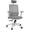 HJH Office 820028 Sedia da Ufficio Ergonomica PROFONDO PRO W Poltrona Girevole in Rete con Supporto Lombare Regolabile, Grigio