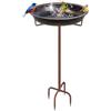 KHayRovies Abbeveratoio per uccelli, Mangiatoia per uccelli selvatici, 92 x 27.5 cm, in metallo, decorazione da giardino per aiuole o balconi (Rame retrò)