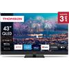 Thomson Smart TV 43 Pollici 4K Ultra HD QLED Google TV + Assistant Nero 43QG6C14