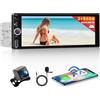 Hikity 2GB+64GB Android 15 Autoradio 1 Din Senza Fili Carplay Android Auto, 6,9 Pollici GPS Schermo Auto Stereo con Bluetooth Mirror Link WIFI FM/RDS/USB/DVR/SWC+Telecamera Posteriore