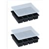 LONNYS Vassoio per cubetti di ghiaccio grande e lungo, confezione da 2 pezzi, in silicone, con coperchio, per whisky, bottiglia d'acqua, avanzi di cibo e cottura