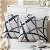 Cheekywares Copricuscino Divano Nero e Grigio Geometrico Boemia Moderni Moderna Federe Cuscini Velluto per Divano Soggiorno Auto Casa Patio Giardino Esterno Interni 40 x 40 cm Set di 2
