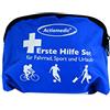 ACTIOMEDIC I Kit pronto soccorso per ciclismo e tempo libero, Accessori bici per emergenze mediche, Mini borsa medica con etichetta multilingue, In nylon idrorepellente per outdoor ed escursionismo