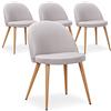 Menzzo - Set di 4 sedie scandinave Maury, in tessuto, colore beige, Tessuto, grigio, 51 x 56 x 75 cm