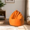 Talamo Italia-Pouf a Sacco Elegante, Colore Arancione, Misure 80 x 120 x 80 cm