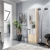 Dmora - Scarpiera Eugene, Armadio portascarpe alta a 1 anta, Mobile portascarpe moderno, Armadio da ingresso con specchio, 50x22h180 cm, Rovere