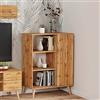 Dmora Credenza a 1 Anta e 2 Ripiani, Buffet con Piedini, Madia da Soggiorno in Stile Scandi, Libreria con scaffali, cm 40x90h116, Colore Acero