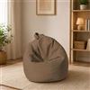 Talamo Italia-Pouf a Sacco Elegante, Colore Beige, Misure 80 x 120 x 80 cm
