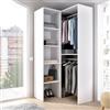 Dmora Guardaroba Bernina, Struttura per Cabina Armadio angolare, Mobile Appendiabiti Aperto ad Angolo, 79x88h186 cm, Bianco