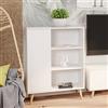 Dmora Credenza a 1 Anta e 2 Ripiani, Buffet con Piedini, Madia da Soggiorno in Stile Scandi, Libreria con scaffali, cm 40x90h116, Colore Bianco