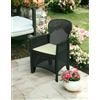 Dmora Sedia da Esterno Como, Seduta da Giardino, Poltrona Outdoor Effetto rattan, 100% Made in Italy, 60x58h89 cm, Antracite