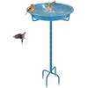 KHayRovies Abbeveratoio per Uccelli, Mangiatoia per Uccelli Selvatici, 92 x 27.5 cm, in Metallo, Decorazione da Giardino per aiuole o balconi (Blu retrò)