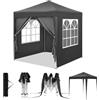 WOLTU Gazebo Pieghevole da Giardino, Gazebo Impermeabile Pop Up da 2x2m con Pannelli Laterali, Tendone da Esterno, Altezza Regolabile, Protezione UV, con Custodia, Antracite