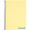 Liderpapel Quaderno a spirale a5 micro wonder copertina plastica 120 h 90 g quadro 5 mm 5 strisce 6 trapani colore giallo