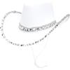 Toyland® 38 cm (15) Cappello da cowboy da con finiture in paillettes argentate - Accessori per feste, concerti, travestimenti e addii al nubilato - 3 colori disponibili