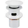 Antfly Set di scarico per lavabo con troppopieno, set di scarico per valvola di scarico, valvola pop-up, set di scarico universale per lavabo e lavabo (Bianco)