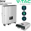 V-tac Inverter di rete On-Grid impianto fotovoltaico, 5KW, monofase, garanzia 10 anni