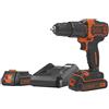 (TG. 3/8_pollice) BLACK+DECKER BDCHD18K1B2-QW Trapano a Percussione a 2 velocit