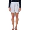 La Primula Verde, Pantaloni da Donna Puro Lino, Bermuda Estivo da Donna, Pantaloncini Donna Eleganti, con Elastico, dalla S alla L, Bianco, Beige, Blu, Avio (Large, Bianco)