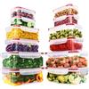 KICHLY 24 pezzi, 12 contenitori in plastica a tenuta stagna per alimenti con 12 coperchi per cucina, dispensa, credenza - sicuro nel Microonde e congelatore a prova di perdite-senza BPA - Rosso