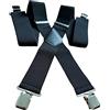 Texpeed Bretelle per pantaloni da moto - Pantaloni da motociclista in pelle/tessuto con elastico resistente e clip in metallo, nero