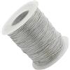 AERZETIX - C73426 - Bobina di cordone intrecciato lucido 100m x 1mm - colore argento - rotolo filo corda decorazione progetti creativi arte imballaggio
