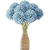 Wekuw Fiori di Ortensia Artificiale, 12 Pezzi di Fiori di Palla di crisantemo di Seta, Bouquet Di Ortensia Finte, Ortensie Artificiali con steli, per Bouquet di Nozze, Casa, Giardino, Ufficio (Azzurro)