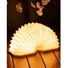 ZBOLE Luce Pieghevole Originale per Fisarmonica, Illuminazione Ambientale, Lampada da Tavolo Portatile in Legno, Lampada d'Ambiente, Lanterna di Carta LED con Ricarica USB per Illuminazione da