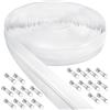 Draupnir Cerniere Lampo Bianco con Zip, Cerniera Lampo per Giubbotto in Nylon da 10m al Metro e 20 Zip Cerniera in Metallo per Giubbotti Abbigliamento Borse Astucci Biancheria da Letto