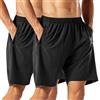 HMIYA Pantaloncini Sportivi da Uomo Running Shorts con Tasca con Zip per Jogging Fitness (Nero,6XL)