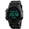 TONSHEN Uomo Sportivo Impermeabile Orologio LED Elettronico Multifunzionale Militare Tattica Digitale Orologi da Polso 12H/24H Doppio Tempo Data Sveglia 50M Subacqueo Plastica Lunetta e Gomma Band (Nero)