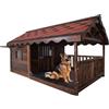 PPGE HOME Cuccia per Cani Extra Large Con Porta, Lusso Cuccia In Legno per Cane, Resistente Alle Intemperie, per Uso Cani di Taglia Medio/Piccola/Grande, Esterno E da Interno(Size:5XL(290X140X148cm))