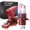 Torchbeam H4 Lampadina LED 6500K Luce Bianco Forte,600% Più Luminosa, Adatta per Lampadina Faro Auto Compatibile, Con 14000RPM Ventola di raffreddamento, Plug and Play (2 Lampadine)