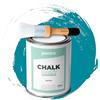 PECTRO Chalk Paint Vernice a Gesso 750ml + Pennello Tondo in Legno Pack - Pittura per Mobili Senza Carteggiare - Chalk Paint Bianco e Colori per legno Efetto Polvere (Blu Verdastro)