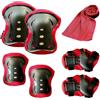 JSTHHTT Protezioni Skateboard Bambino,Set di Protezioni per Bambini,Protezioni Pattini Ginocchiere Gomitiere,Regolabile Ginocchiere Gomitiere per Skateboard Bicicletta Pattinaggio Monopattino,Rosso