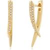 MYEARS Orecchini a cerchio da donna in oro con perline sferiche a punta e stella con diamante CZ Sleeper ciondola goccia in oro 14 K riempito piccolo boho spiaggia semplice delicato fatto a mano