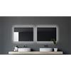 Talos Specchio da bagno a LED, 80 x 60 cm, adatto per ambienti umidi, con illuminazione opaca, cornice in alluminio nero