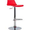 STONES HOME FURNITURE, Sgabello in Polipropilene con Struttura in Metallo, Sgabello Bar e Cucina Regolabile con Alzata a Gas,Modello Fred, Colore Rosso e Grigio Cromato, 39 x 41 x 72/94 cm