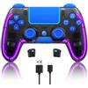 BRHE Controller per PS4, wireless a LED con joystick ps4 Hall 3D, controller DualShock 4 joypad personalizzato per PlayStation 4 | pulsanti personalizzabili| controllo reattivo (blu)