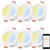 iLC Inteligente Faretti LED da Incasso 10W, Compatibile con Alexa (sono necessari i dispositivi Echo), 2700K-6000K, IP44 Interni per cartongesso Foro Ø95-110mm (Pacco da 6)